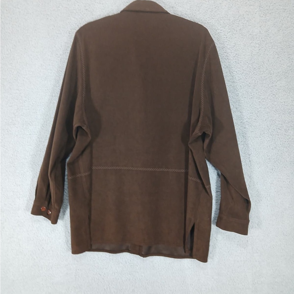 Westbound Brown Faux Suede Feel Longline Shirt Jacket Size XL - Picture 8 of 14